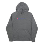 CHAMPION Womens Grey Pullover Hoodie L Cotton Blend Casual Sportswear