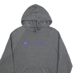 CHAMPION Womens Grey Pullover Hoodie L Cotton Blend Casual Sportswear