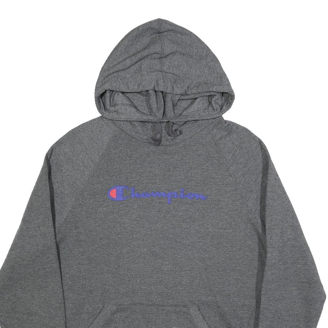 CHAMPION Womens Grey Pullover Hoodie L Cotton Blend Casual Sportswear