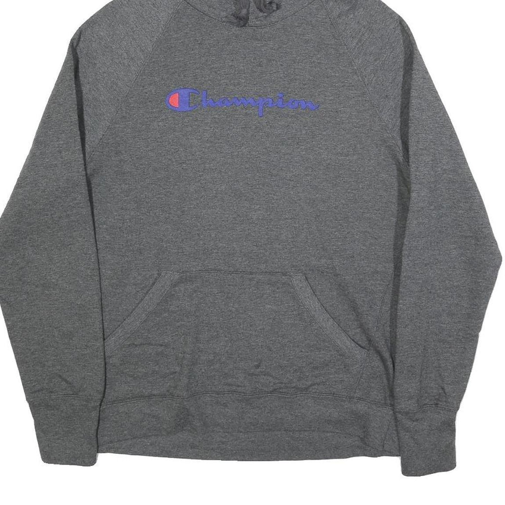 CHAMPION Womens Grey Pullover Hoodie L Cotton Blend Casual Sportswear