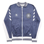 HUMMEL Mens Blue & White Wigan Warriors Track Jacket L Polyester Blend Zip
