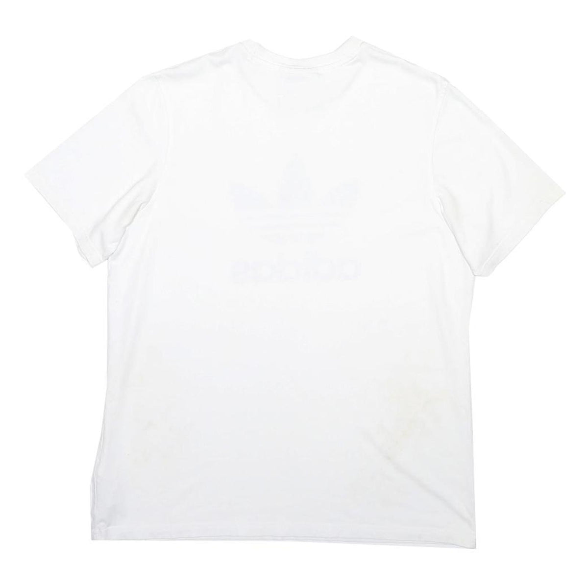 ADIDAS Mens White L Cotton Blend Short Sleeve Crew Neck Logo T-Shirt