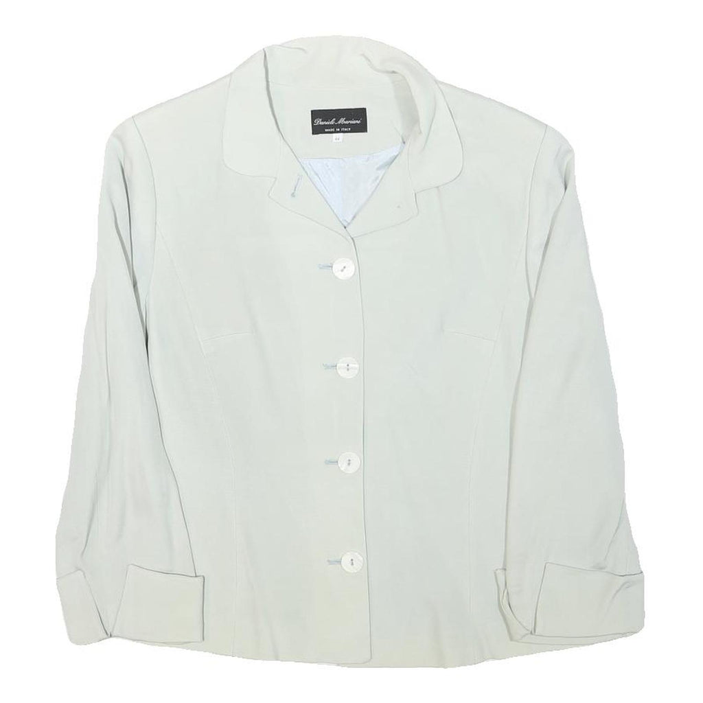 DANIELLE MARIANI Womens White Cream Button Jacket S Polyester Blend Plain