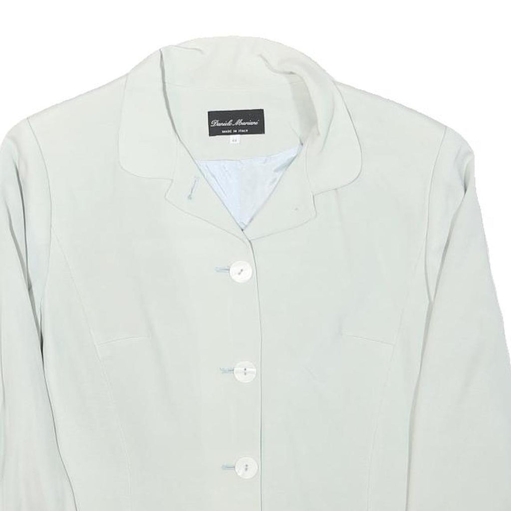 DANIELLE MARIANI Womens White Cream Button Jacket S Polyester Blend Plain