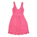 MONSOON Womens Pink Cotton Blend Day Dress Sleeveless Knee Length UK 8 Summer