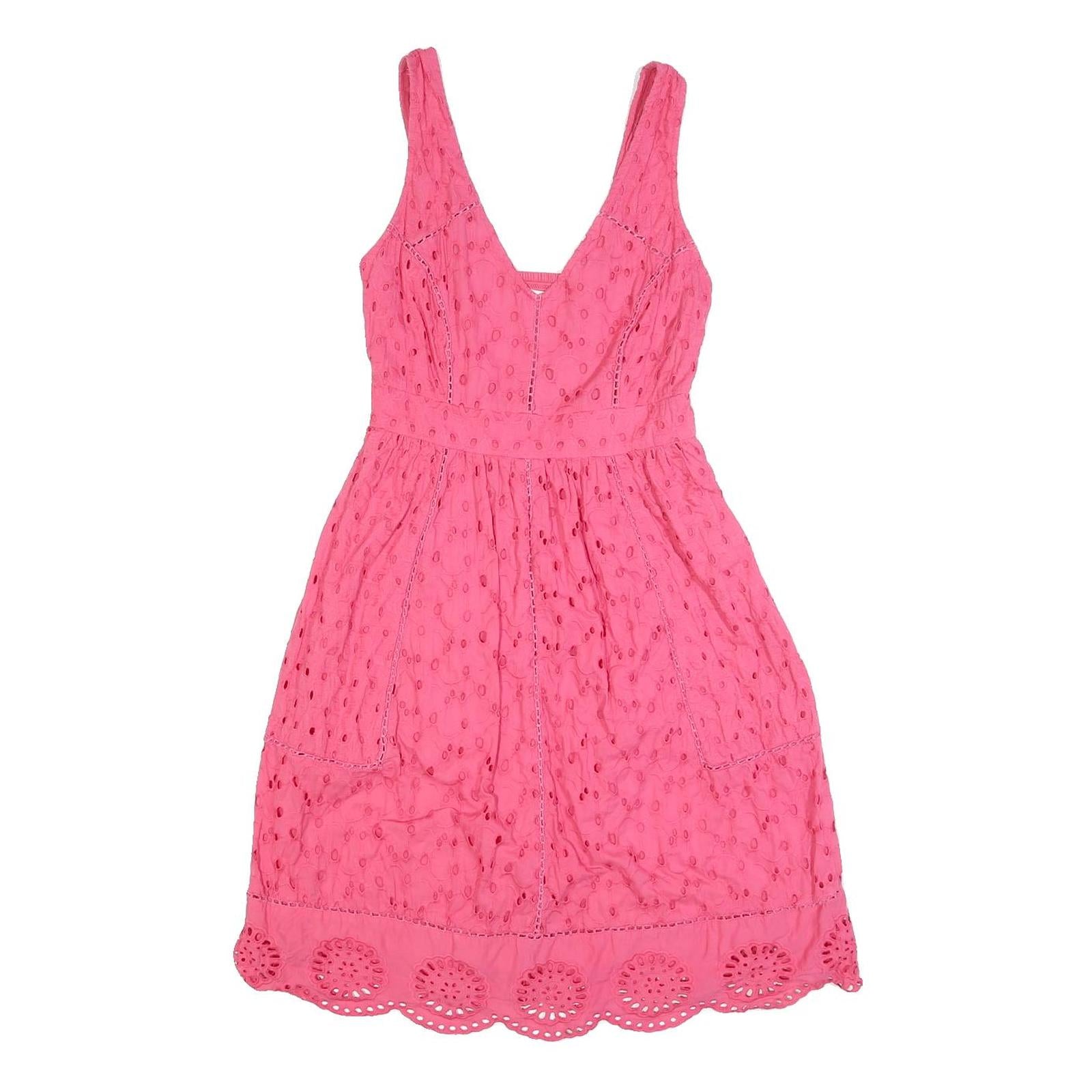 MONSOON Womens Pink Cotton Blend Day Dress Sleeveless Knee Length UK 8 Summer