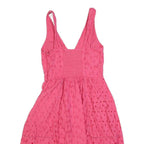 MONSOON Womens Pink Cotton Blend Day Dress Sleeveless Knee Length UK 8 Summer