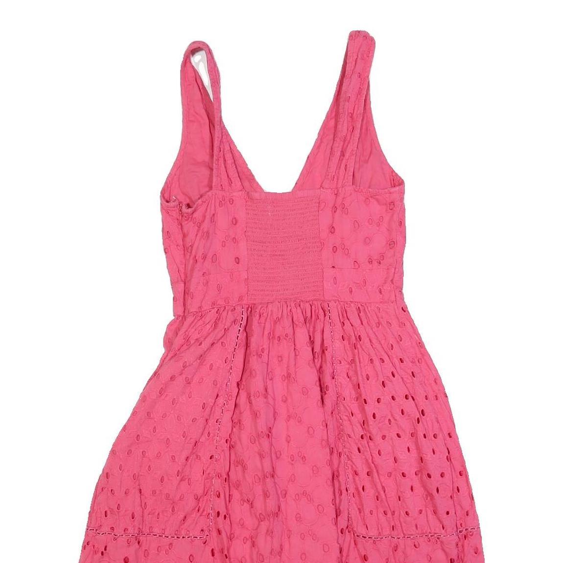 MONSOON Womens Pink Cotton Blend Day Dress Sleeveless Knee Length UK 8 Summer