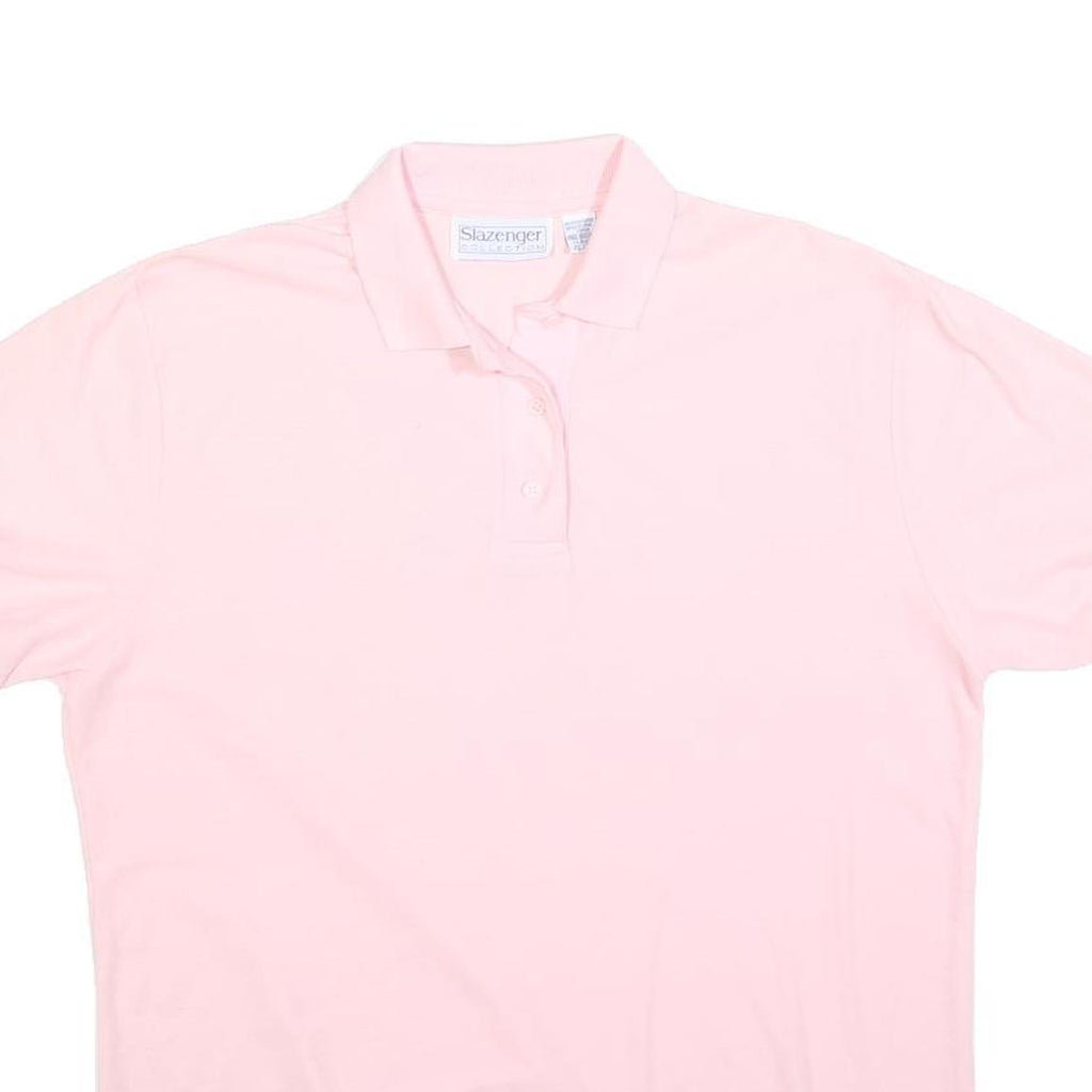 SLAZENGER Womens Pink Polo Shirt XL Cotton Blend Short Sleeve Basic