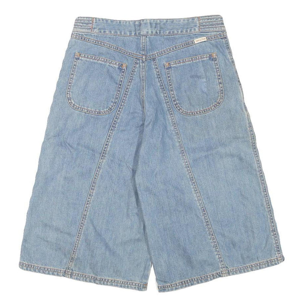 SEE BY CHLOE Womens Denim Blue Casual Shorts M W28 Wide Leg Zipper Pockets