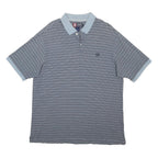 CHAPS RALPH LAUREN Mens Blue & Navy Striped Short Sleeve Polo Shirt XL Casual