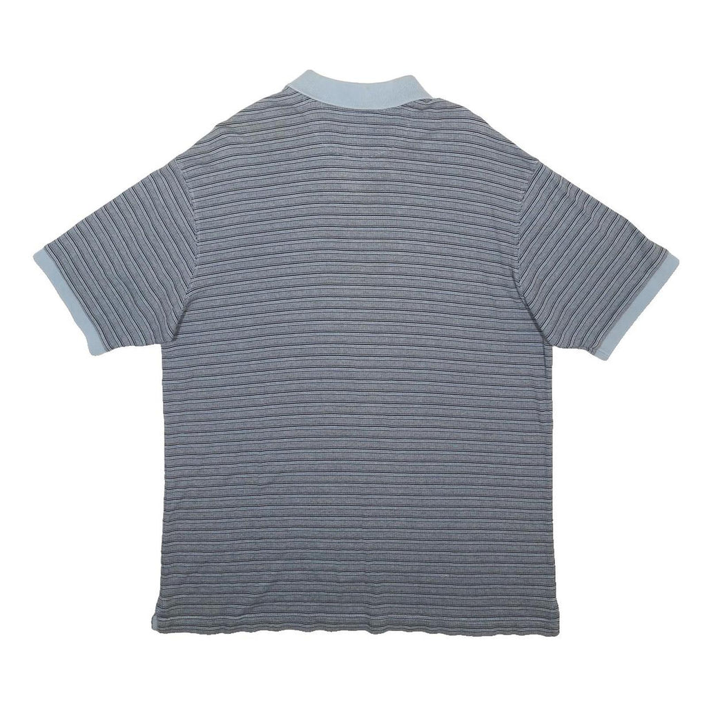 CHAPS RALPH LAUREN Mens Blue & Navy Striped Short Sleeve Polo Shirt XL Casual