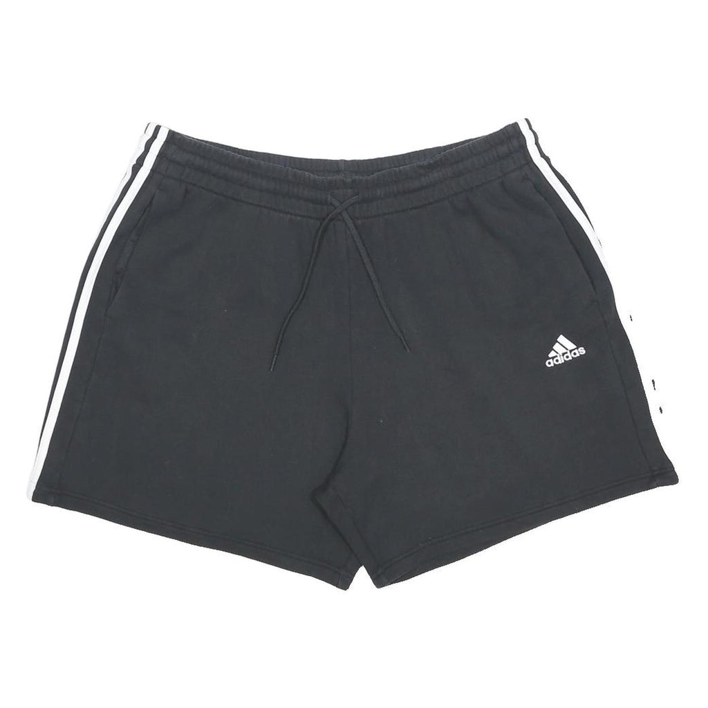 ADIDAS Mens Black Casual Shorts 2XL W36 Cotton Blend Drawstring