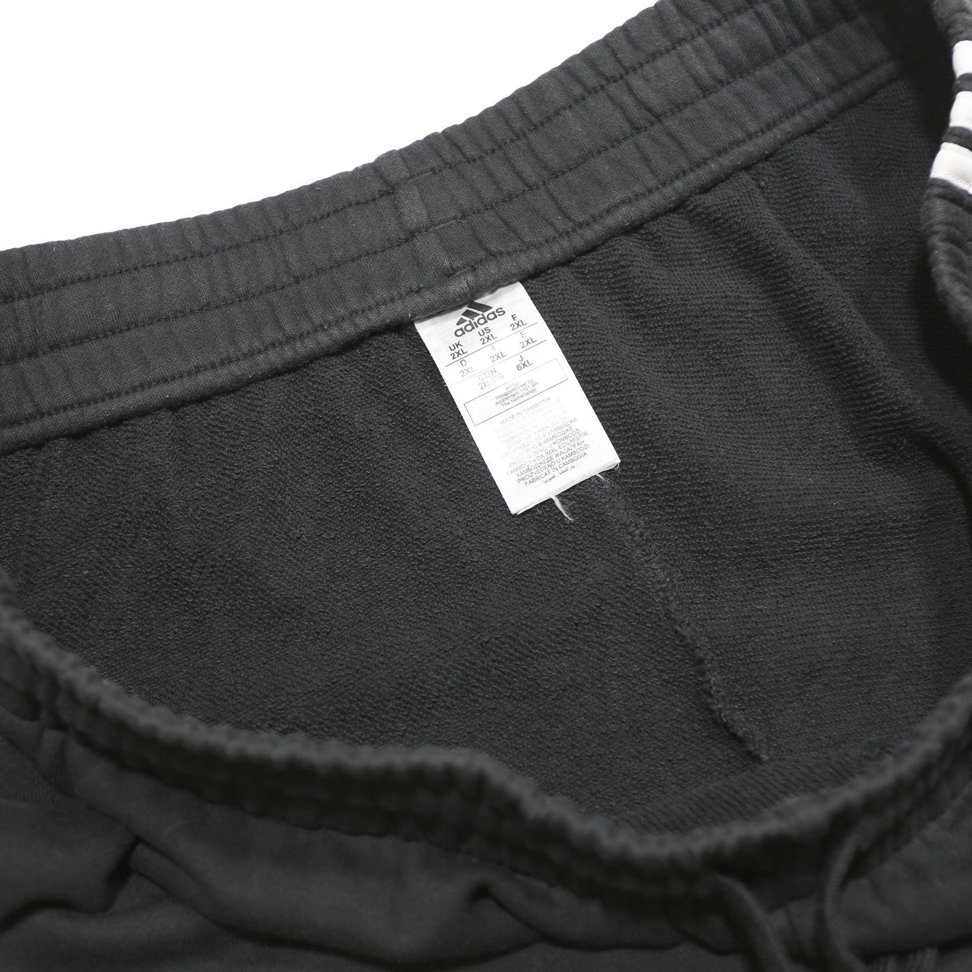 ADIDAS Mens Black Casual Shorts 2XL W36 Cotton Blend Drawstring