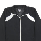 CHAMPION Womens Black & White Track Jacket L Polyester Plain Zip Lightweight