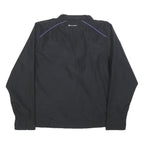 CHAMPION Womens Black & White Track Jacket L Polyester Plain Zip Lightweight