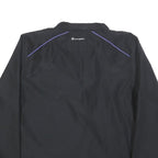 CHAMPION Womens Black & White Track Jacket L Polyester Plain Zip Lightweight
