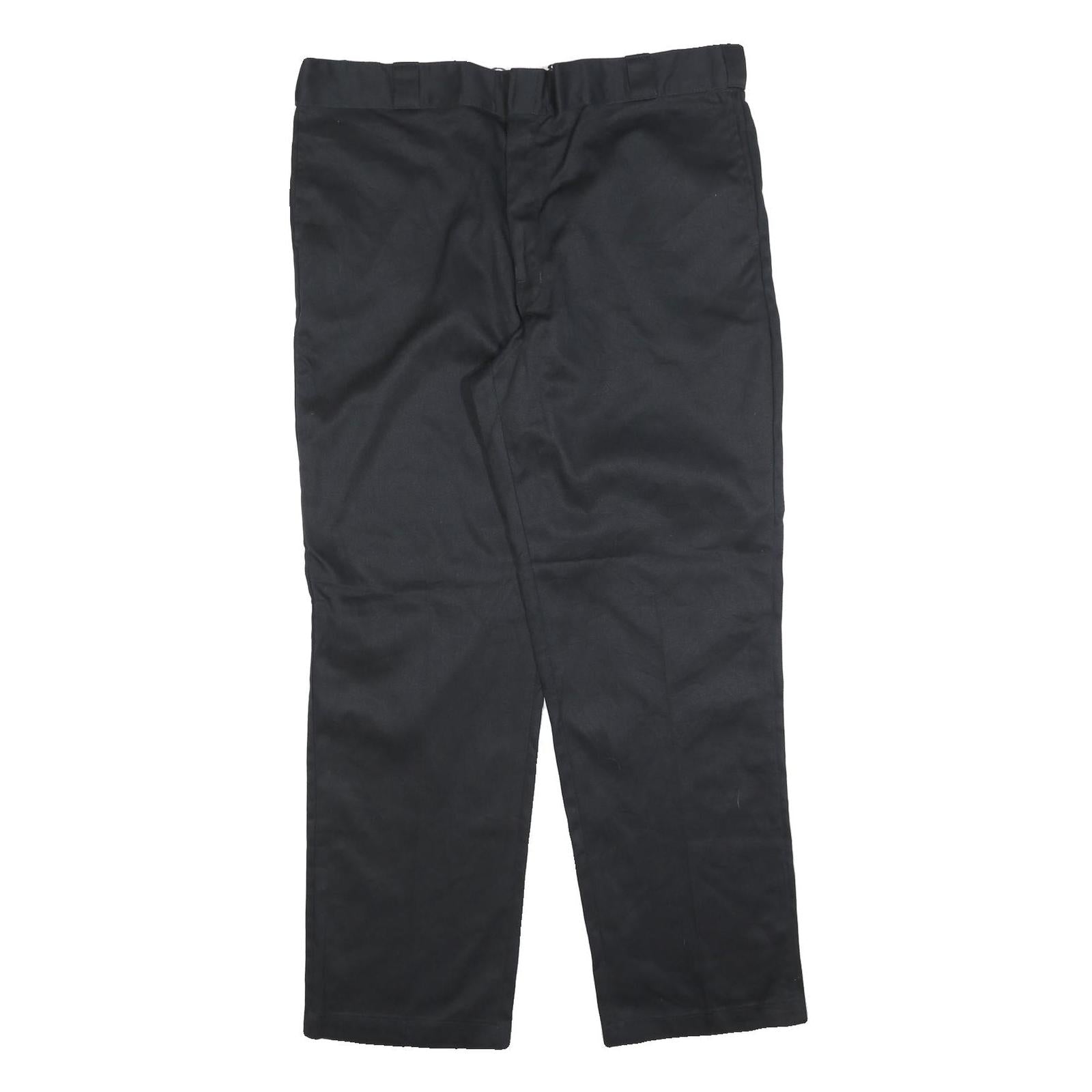 DICKIES Mens Cotton Blend Black Regular Straight Trousers W40 L32 Workwear