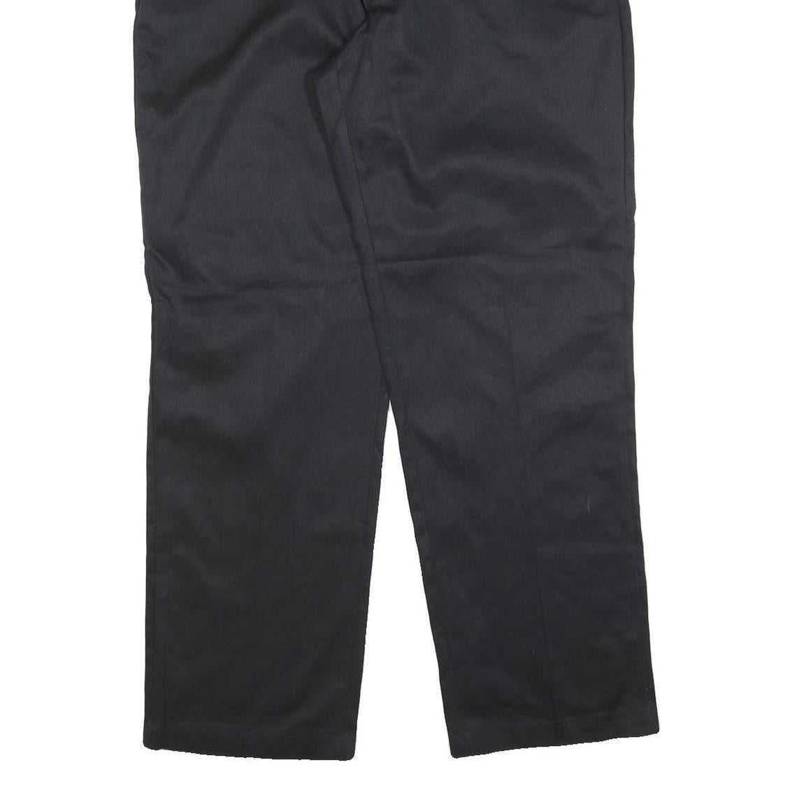 DICKIES Mens Cotton Blend Black Regular Straight Trousers W40 L32 Workwear