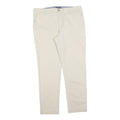 TOMMY HILFIGER Womens Cotton Blend Beige Slim Straight Trousers W34 L30