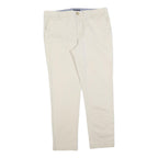 TOMMY HILFIGER Womens Cotton Blend Beige Slim Straight Trousers W34 L30