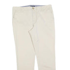 TOMMY HILFIGER Womens Cotton Blend Beige Slim Straight Trousers W34 L30