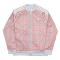 ADIDAS Girls Pink & White Track Jacket 14-15Y Polyester Jersey Zip Long Sleeve