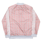 ADIDAS Girls Pink & White Track Jacket 14-15Y Polyester Jersey Zip Long Sleeve