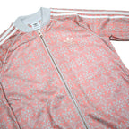 ADIDAS Girls Pink & White Track Jacket 14-15Y Polyester Jersey Zip Long Sleeve