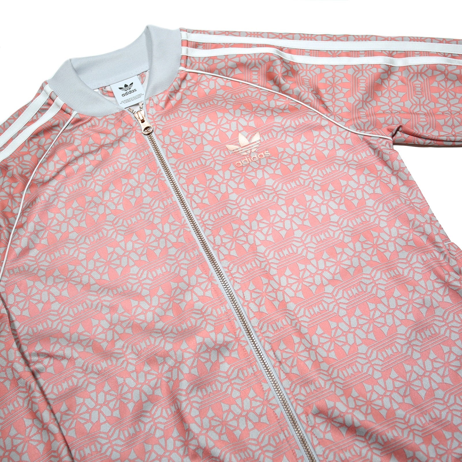 ADIDAS Girls Pink & White Track Jacket 14-15Y Polyester Jersey Zip Long Sleeve