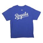MAJESTIC Mens Blue Royals Graphic T-Shirt L Short Sleeve Crew Neck Sportswear