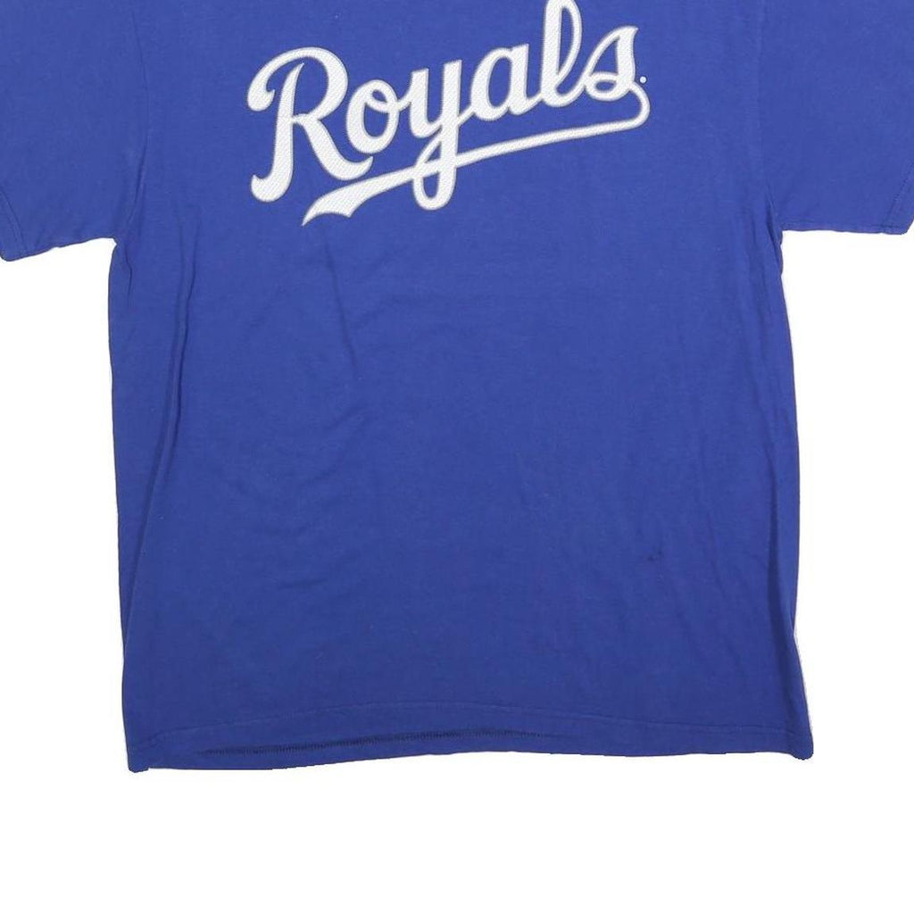 MAJESTIC Mens Blue Royals Graphic T-Shirt L Short Sleeve Crew Neck Sportswear