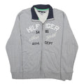 TOMMY HILFIGER Mens Grey & Navy Hilfiger Zip Cotton Jacket L Sweatshirt Casual
