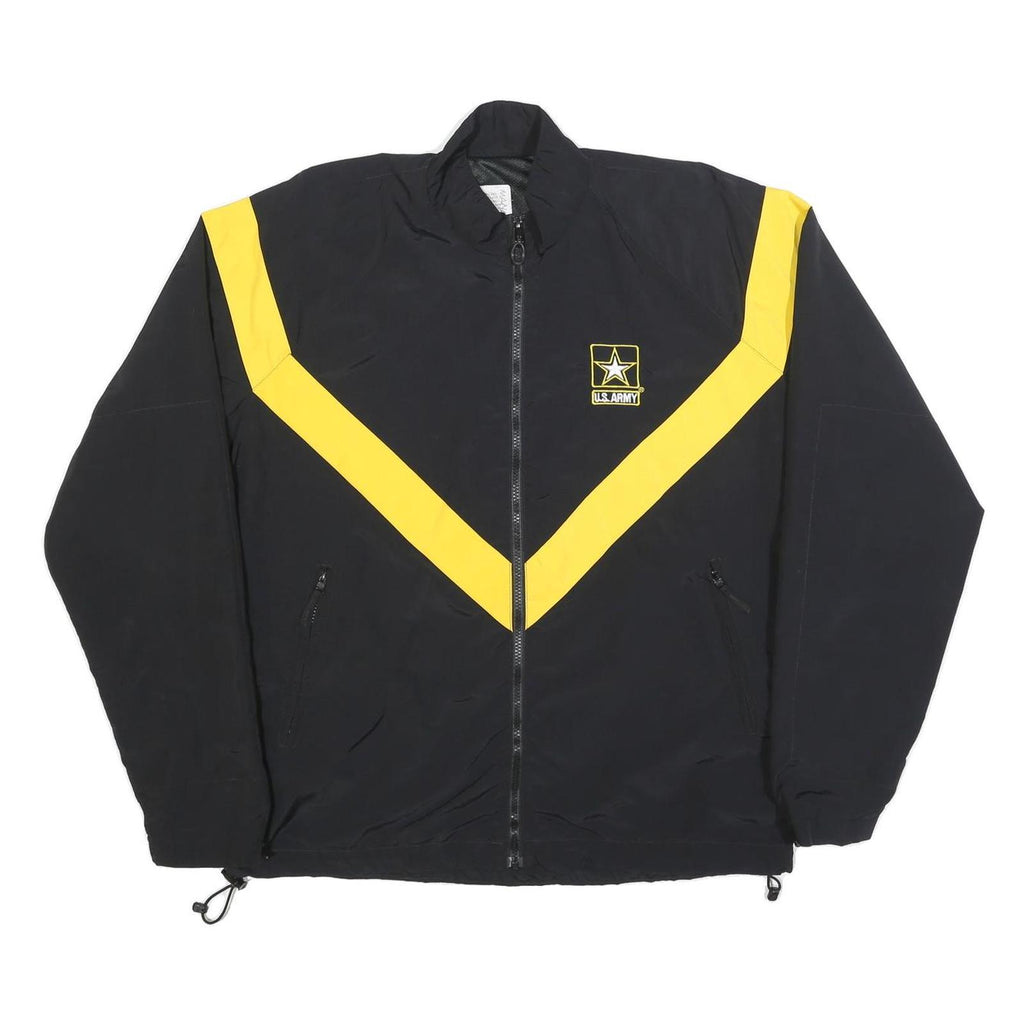 NIB/MDS Mens Black & Yellow U.S. Army Track Jacket M Nylon Plain Zip Pockets