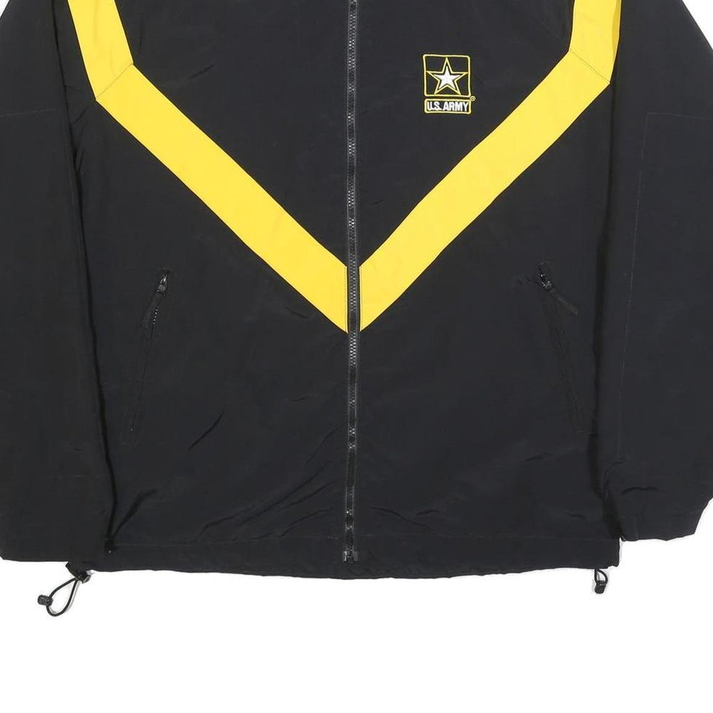 NIB/MDS Mens Black & Yellow U.S. Army Track Jacket M Nylon Plain Zip Pockets