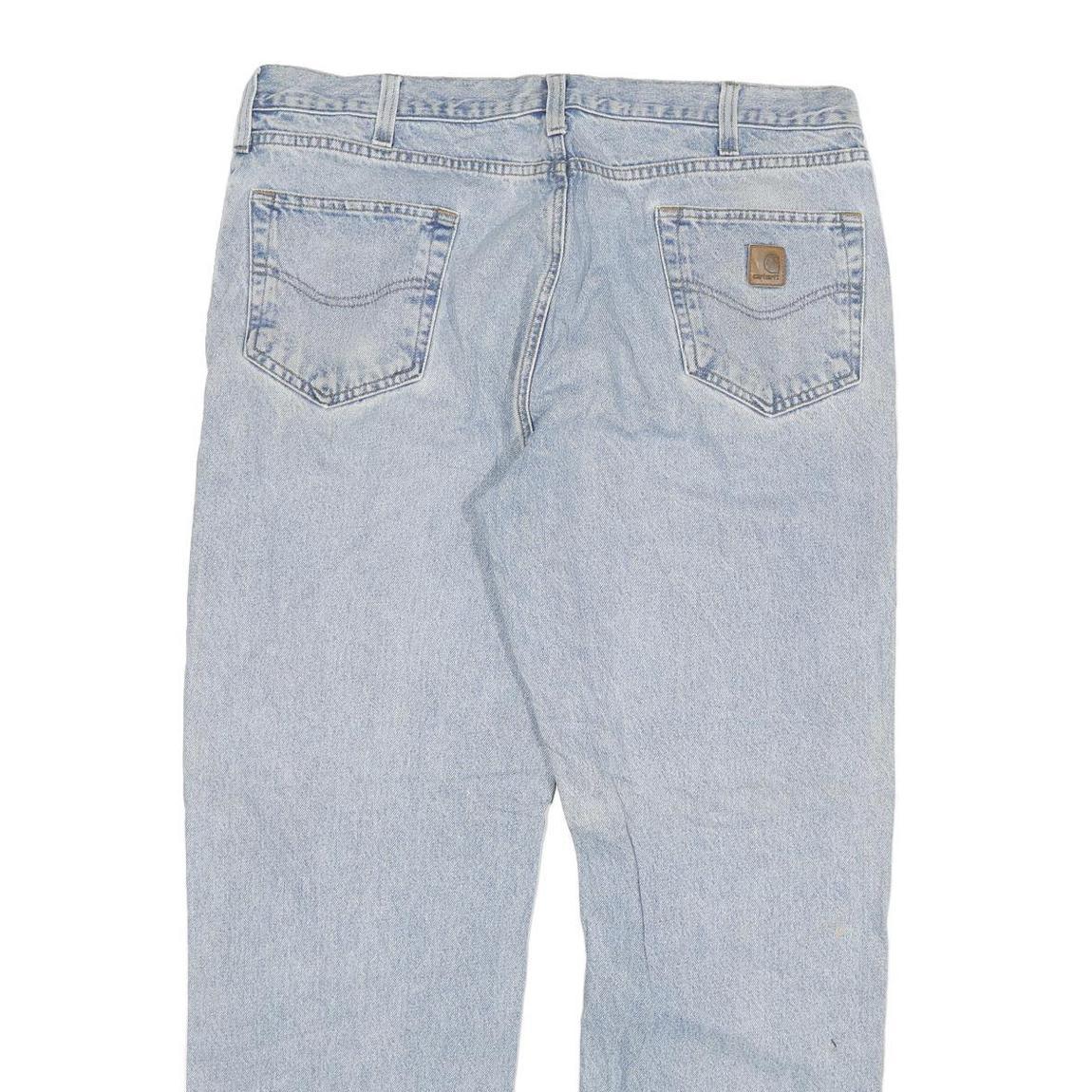 CARHARTT Mens Jeans Blue Relaxed Straight Denim Light W40 L32 Zip Comfortable