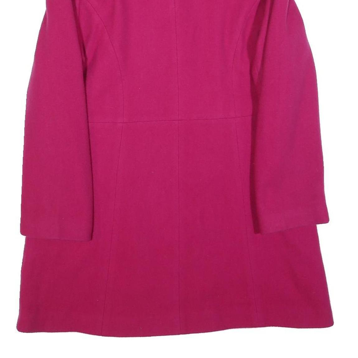 Womens Pink Button Jacket S Plain Classic Fit Long Sleeve Pocket Detail
