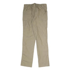 Beige Mens Regular Fit Straight Cotton Blend Trousers W31 L32 Casual Wear