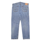 LEVI'S 505 Mens Jeans Blue Regular Straight Denim Light W40 L32 Button Cotton