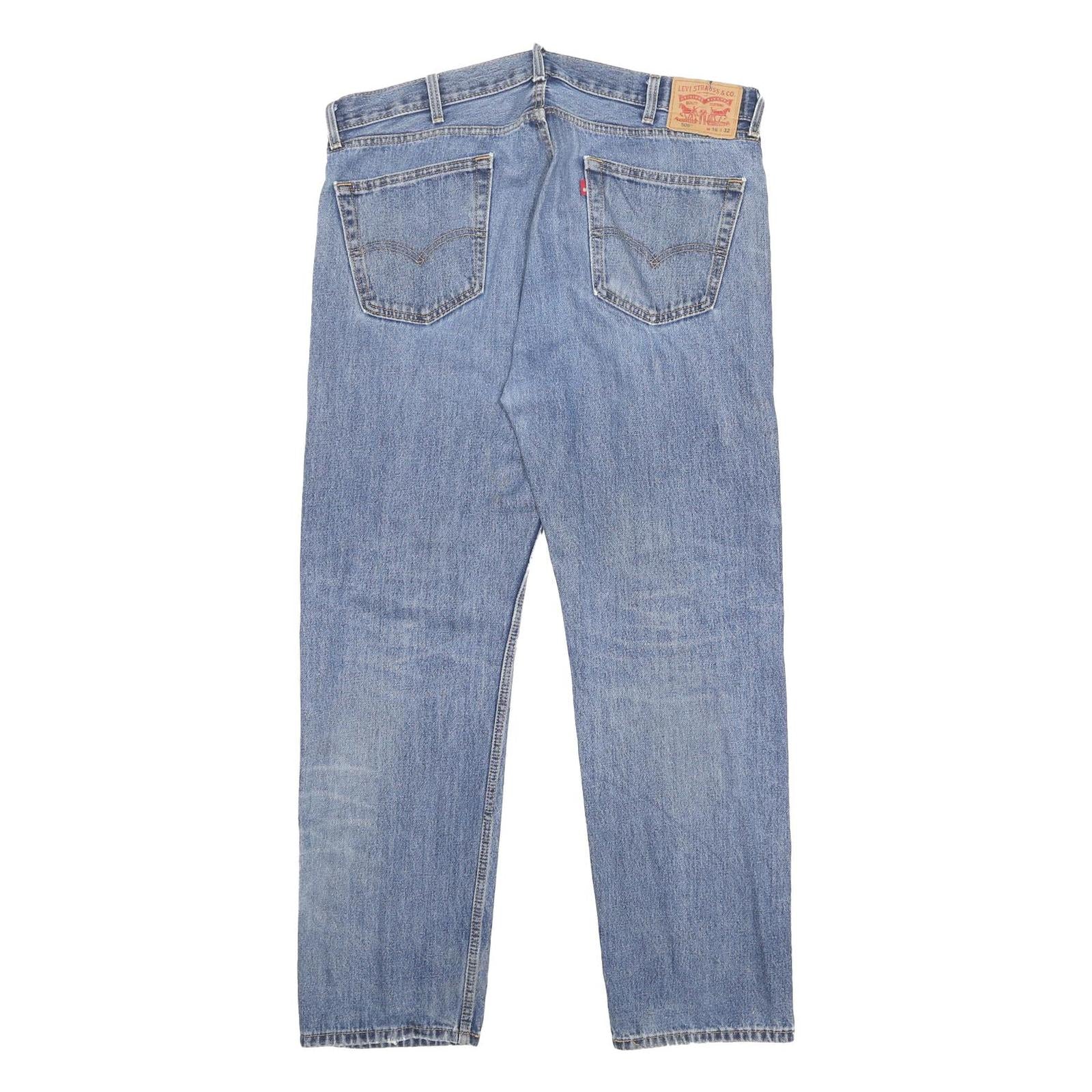 LEVI'S 505 Mens Jeans Blue Regular Straight Denim Light W40 L32 Button Cotton