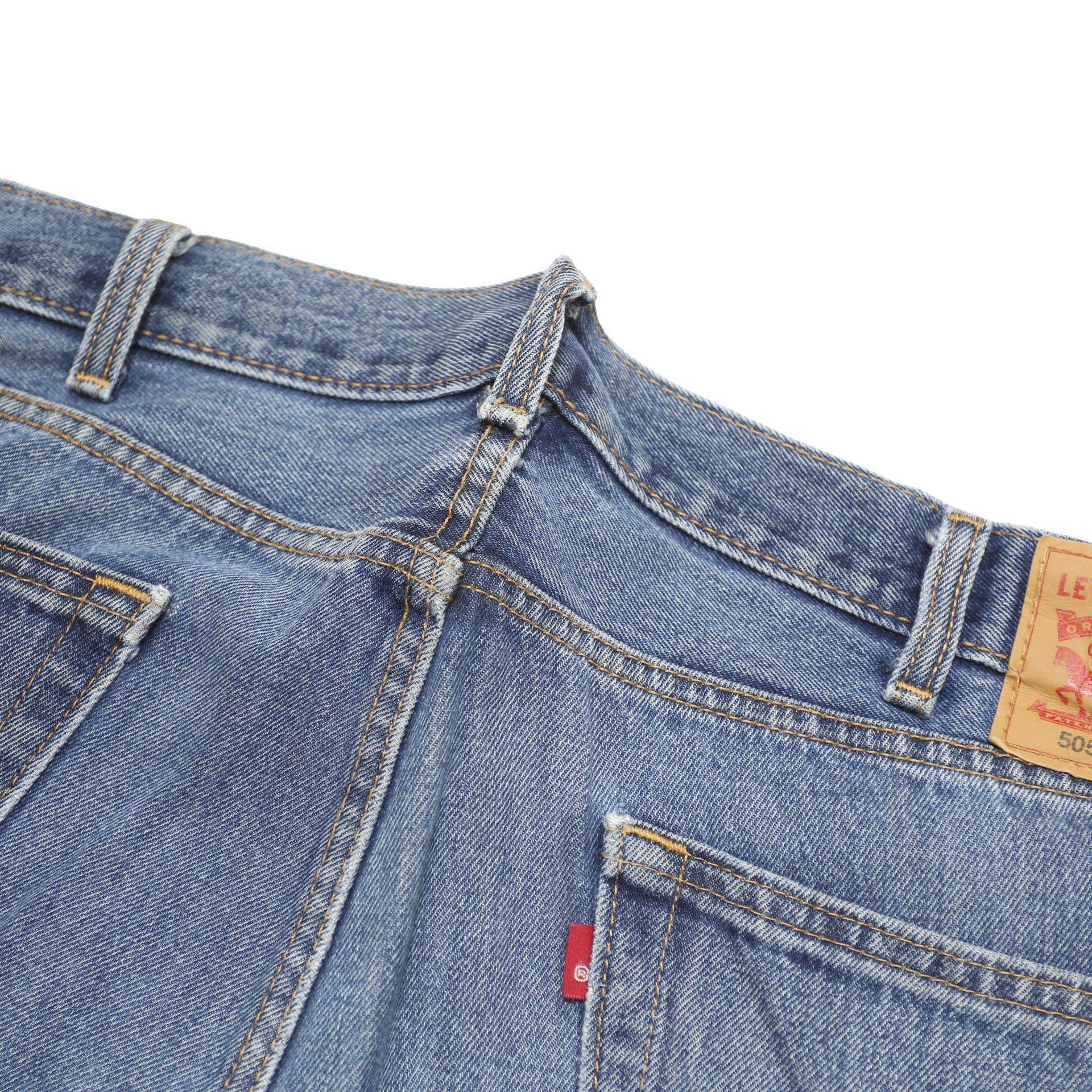 LEVI'S 505 Mens Jeans Blue Regular Straight Denim Light W40 L32 Button Cotton