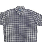 RALPH LAUREN Mens Blue & White Check Shirt L Button-Down Short Sleeve Cotton