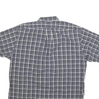 RALPH LAUREN Mens Blue & White Check Shirt L Button-Down Short Sleeve Cotton