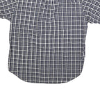 RALPH LAUREN Mens Blue & White Check Shirt L Button-Down Short Sleeve Cotton