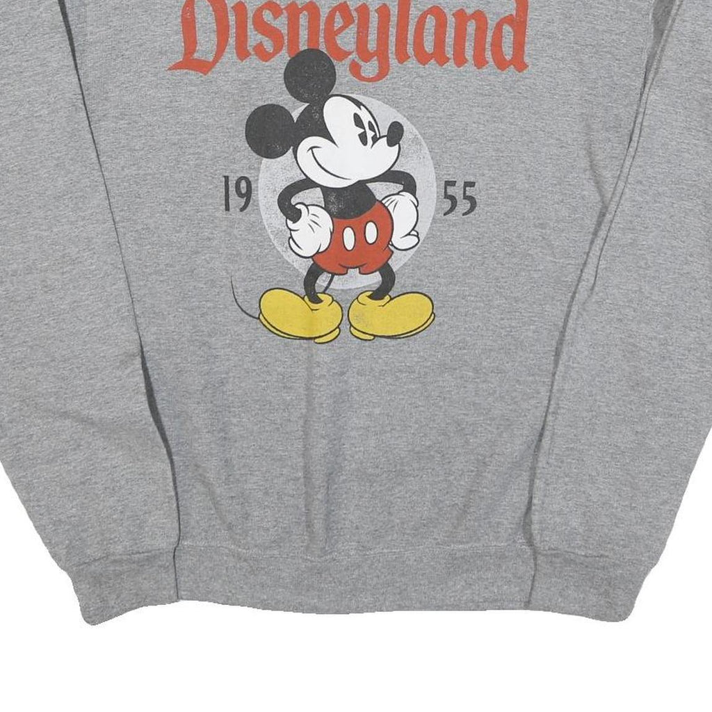DISNEY Mens Grey Mickey Mouse Disneyland Cotton Blend Crew Neck M Sweatshirt