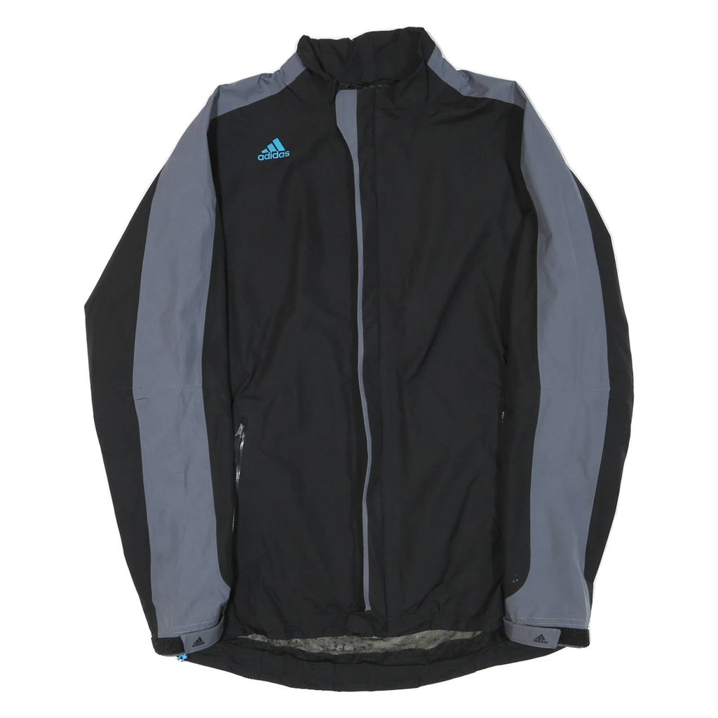ADIDAS Mens Black & Grey Track Jacket M Polyester Blend Zip Sportswear Casual