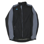 ADIDAS Mens Black & Grey Track Jacket M Polyester Blend Zip Sportswear Casual