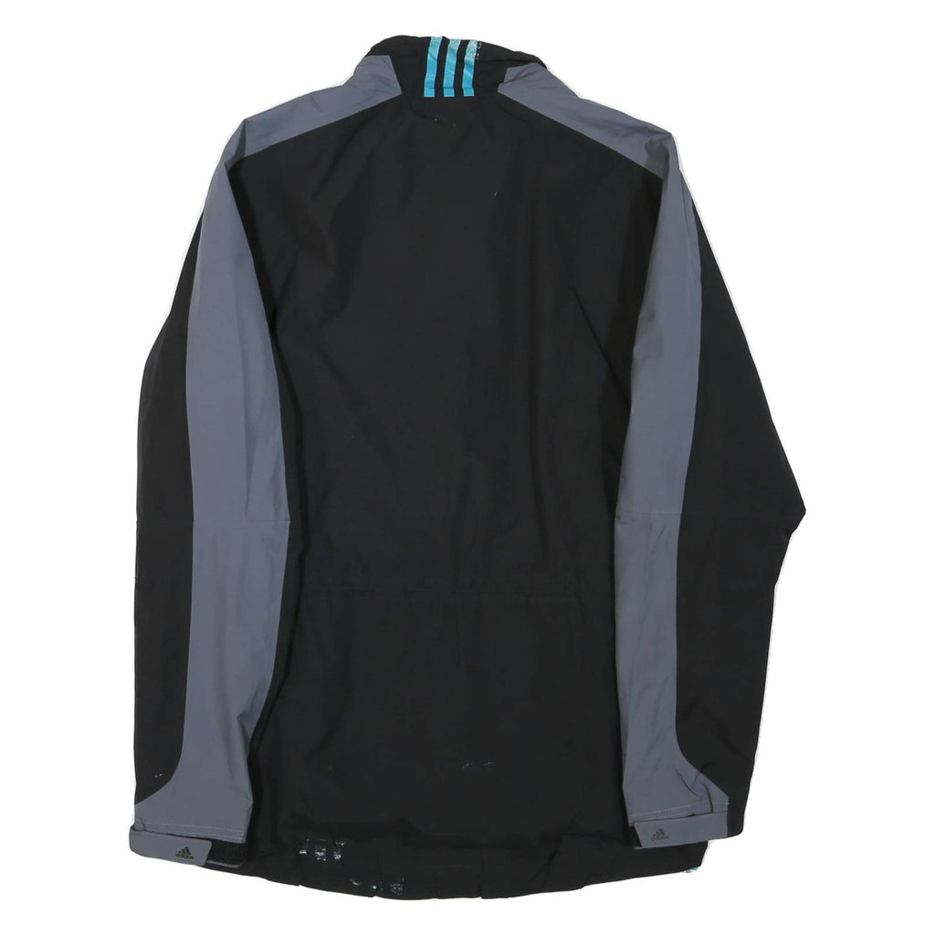 ADIDAS Mens Black & Grey Track Jacket M Polyester Blend Zip Sportswear Casual