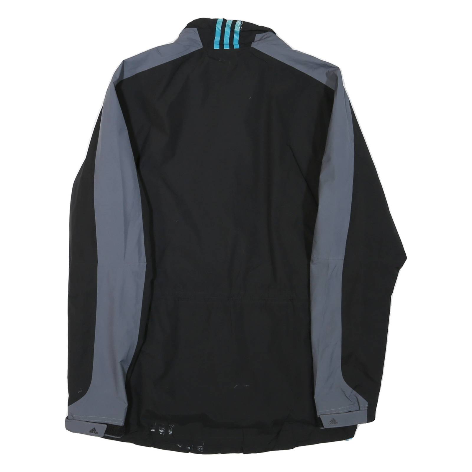 ADIDAS Mens Black & Grey Track Jacket M Polyester Blend Zip Sportswear Casual