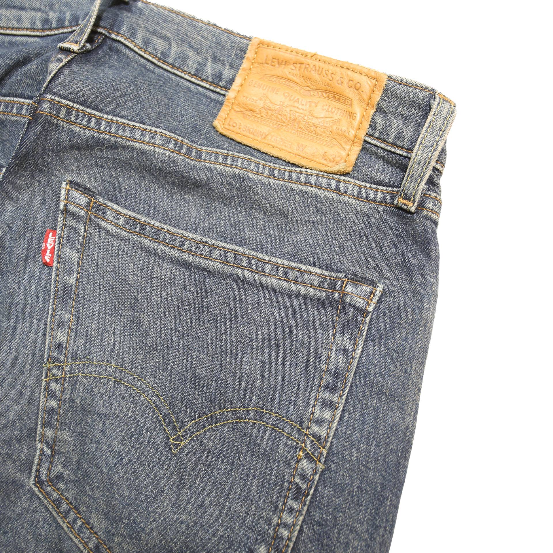 LEVI'S Skinny Taper Big E Mens Jeans Blue Slim Skinny Denim W32 L32 Stretch